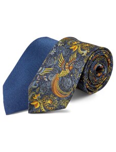 Trendhim Blaues Krawatten-Set im Bohème-Stil