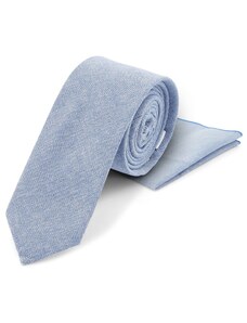 Trendhim Blassblaue Krawatte und Einstecktuch