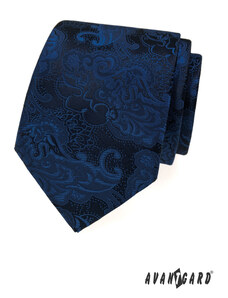 Avantgard Blaue Krawatte mit Paisleymuster und Einstecktuch
