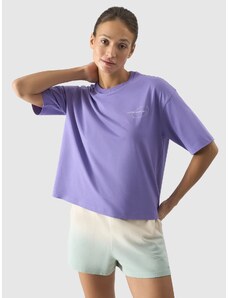 4F Oversized T-Shirt aus Bio-Baumwolle für Damen - lila - L
