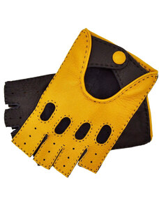 1861 Glove manufactory Rome Fingerless Yellow and Blue Deerskin Driving Gloves