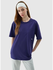 4F Unifarbenes T-Shirt, Oversize-Passform, Unisex - dunkelblau - 3XL