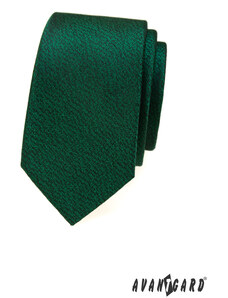 Avantgard Grüne schmale Krawatte mit meliertem Muster