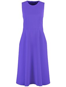Taifun Damen Ärmelloses Kleid mit Bindebändern in der Taille ärmellos unifarben knieumspielend Purple Ink 40