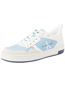 Calvin Klein Jeans Herren Basket Low LTH ML YM0YM00574 Cupsole Sneaker, Blau (Dusk Blue/Bright White/Peacoat), 42 EU