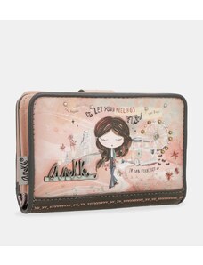 Anekke Peace & Love medium RFID wallet pink