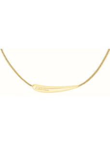 Calvin Klein Damen-Halskette Edelstahl Goldfarben Elongated Drops 35000339