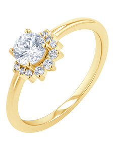 Eppi Halber Halo Ring mit Diamanten Sonnie