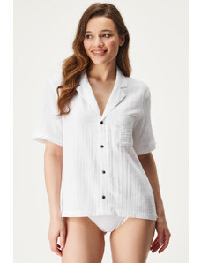 Pyjama-Top aus Baumwolle Calvin Klein weiß