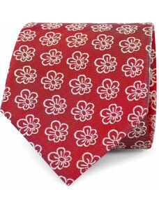 Suitable Krawatte Seide Blumen Rot -