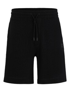 BOSS Herren Sewalk Regular-Fit Shorts aus Baumwoll-Terry mit Logo-Aufnäher Schwarz S