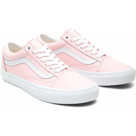 Vans old skool leather clearance pink