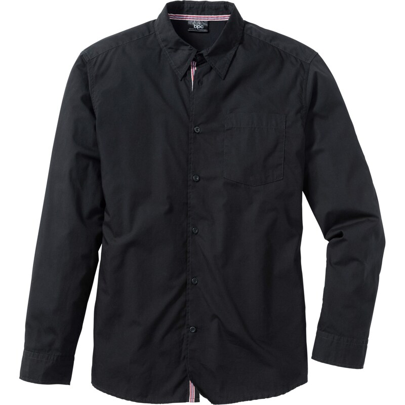 bpc bonprix collection Langarmhemd Regular Fit in schwarz von bonprix