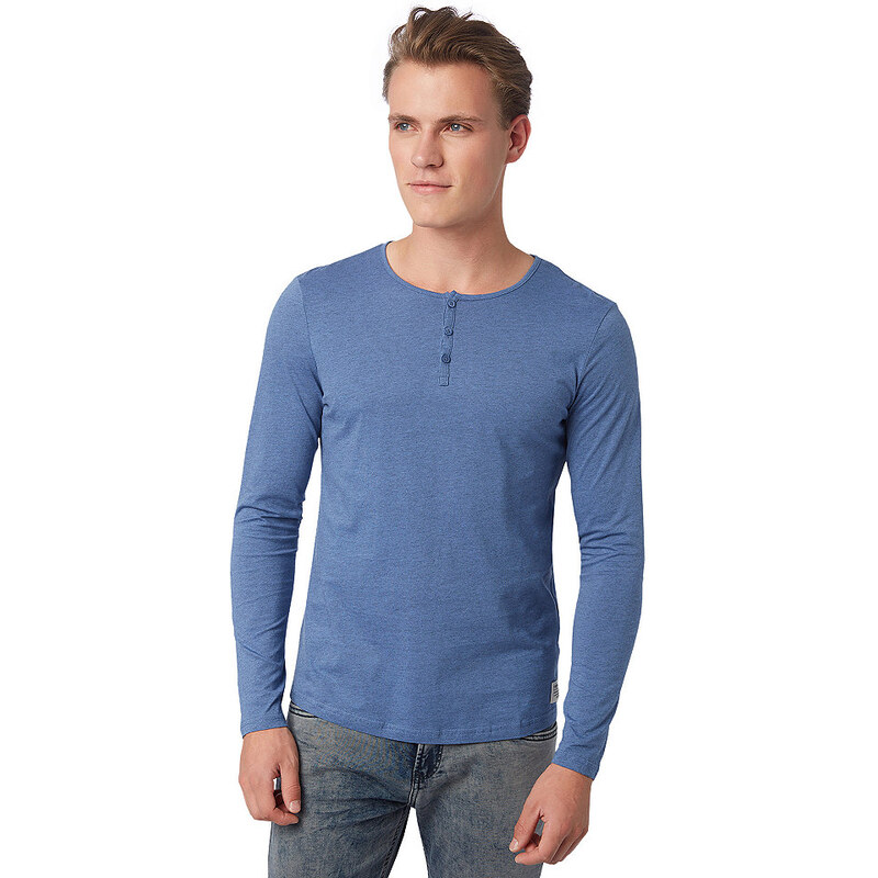 TOM TAILOR DENIM T-Shirt Langarm Henley-Shirt blau S,XXL