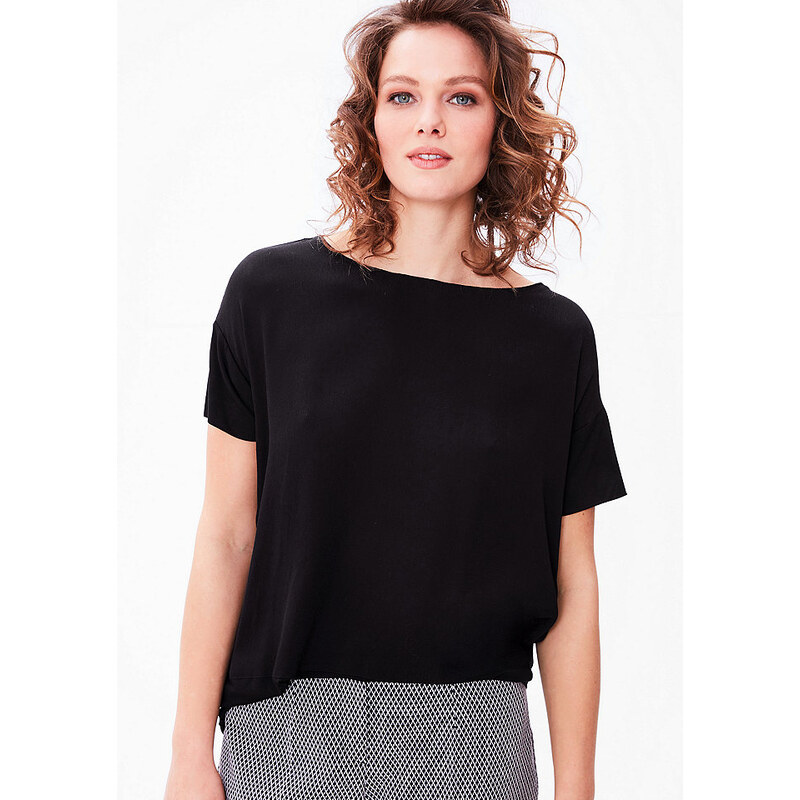 TRIANGLE Damen TRIANGLE Shirt mit Crêpe-Front schwarz L (44),L (46),M (40),M (42),S (38),XL (48),XL (50),XXL (52),XXL (54)