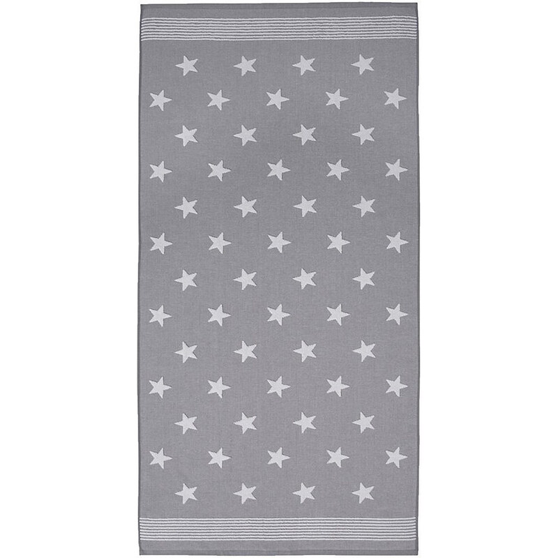 SEAHORSE Badetuch Seahorse Stardust mit Sternen & Streifen grau 1x 70x140 cm
