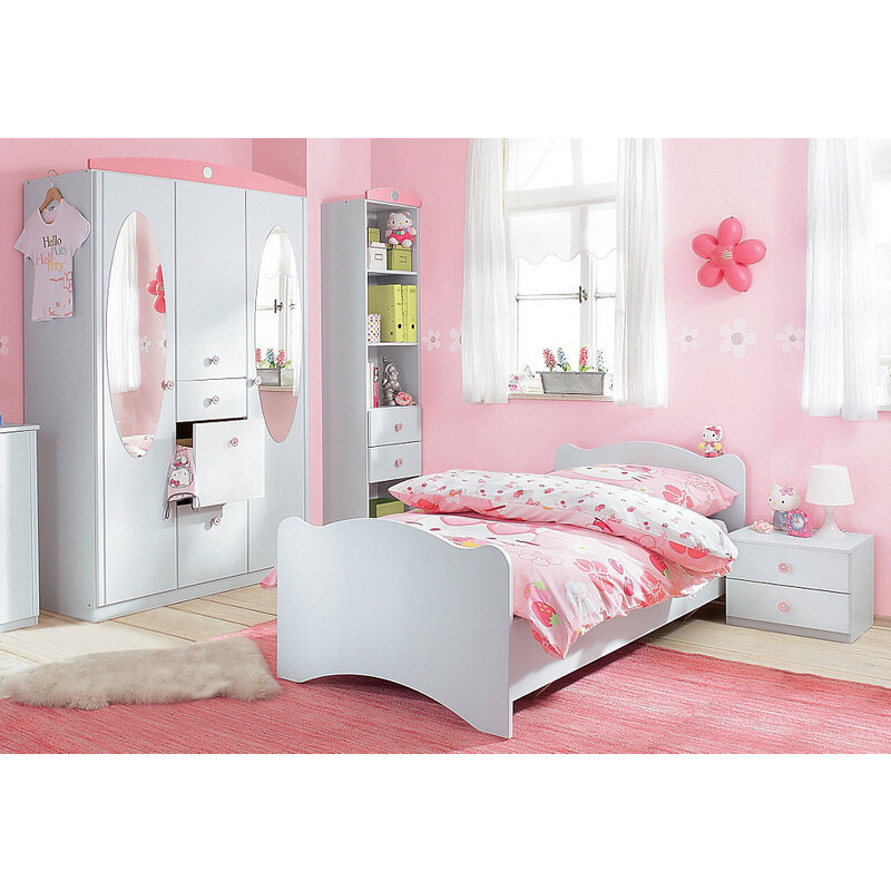 RAUCH Jugendzimmer-Set (3-tlg.) weiß weiß-rosa