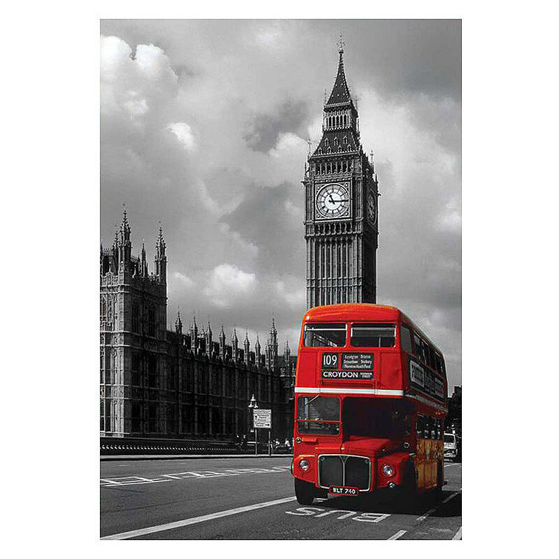 Wandbild London Red Bus 60/90 cm PREMIUM PICTURE rot
