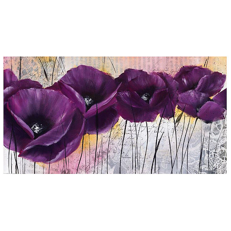 Wandbild Mohn 100/50 cm PREMIUM PICTURE lila