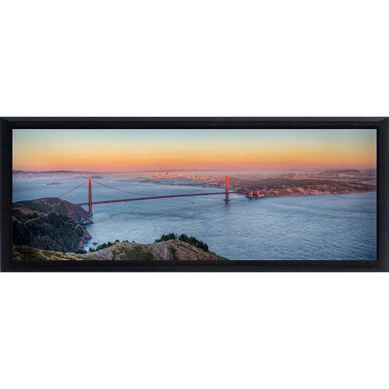 PREMIUM PICTURE Schattenfugenbild Golden Gate Bridge San Francisco 95/33 cm blau