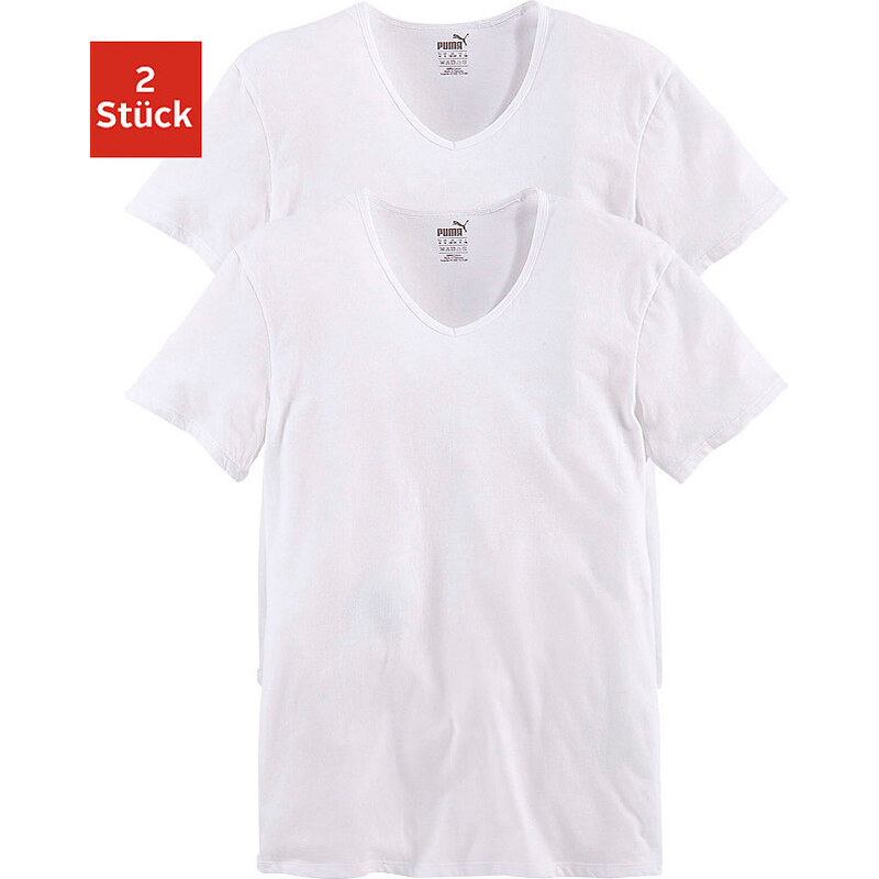 T-Shirts (2 Stück) mit V-Ausschnitt Puma weiß L,M,S,XL