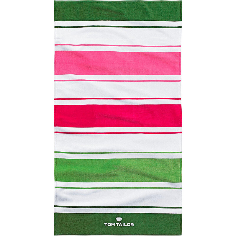 Tom Tailor Strandtuch Stripes mit Farbstreifen grün 1x 85x160 cm