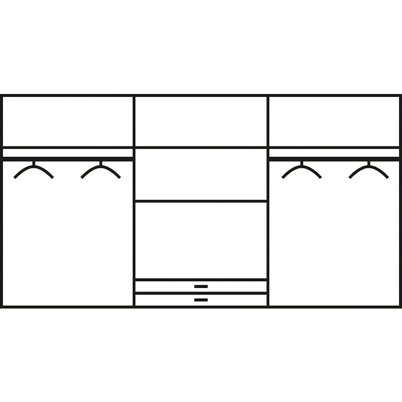 Kleiderschrank mit Spiegeltüren und Schubkästen New York wimex Columbia nussbaumfarben/Prosecco