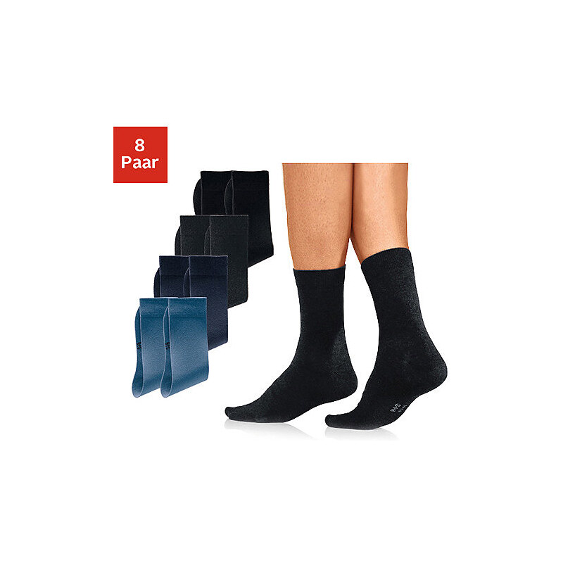 Basic-Socken (8 Paar) mit hohem Baumwollanteil H.I.S blau 39-42,43-46,47-48