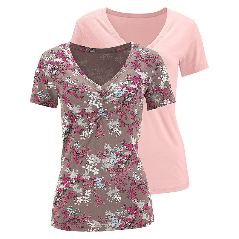 CLASSIC INSPIRATIONEN Damen Classic Inspirationen Shirts mit dekorativer Raffung (2er Pack) farb-set 36,38,40,42,44,46,48,50,52,54