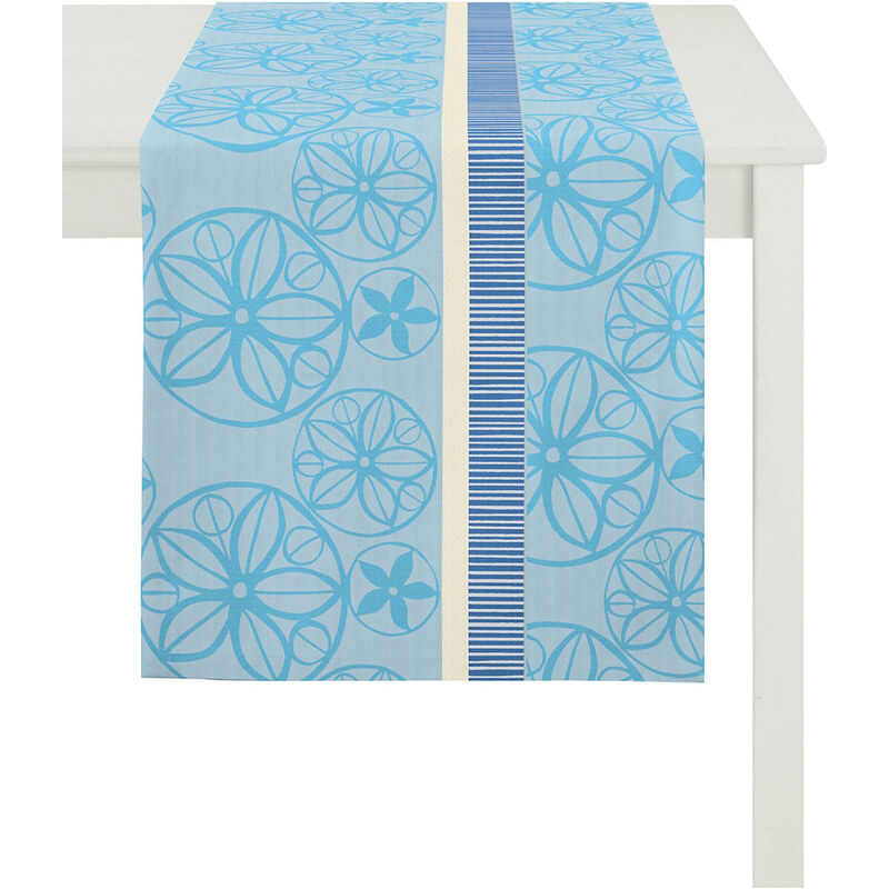 Tischläufer BELLA Loft Jacquard Ornamente APELT blau 48x140 cm