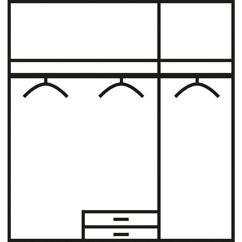 wimex Kleiderschrank mit Spiegeltüren und Schubkästen New York Columbia nussbaumfarben/Prosecco