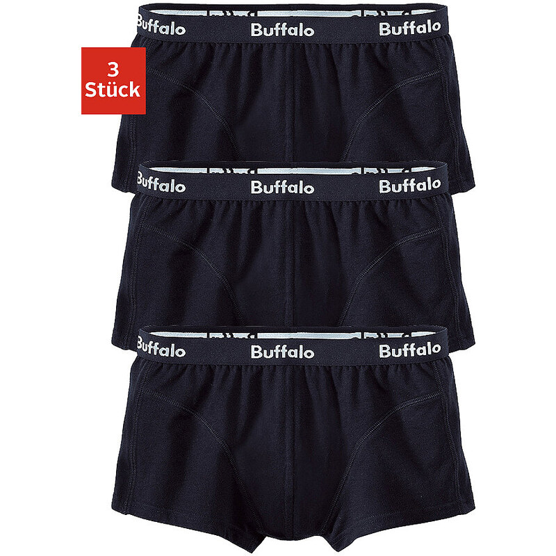Baumwoll-Hipster (3 Stück) in verschiedenen Farbkombinationen Buffalo schwarz 3,4,5,6,7,8