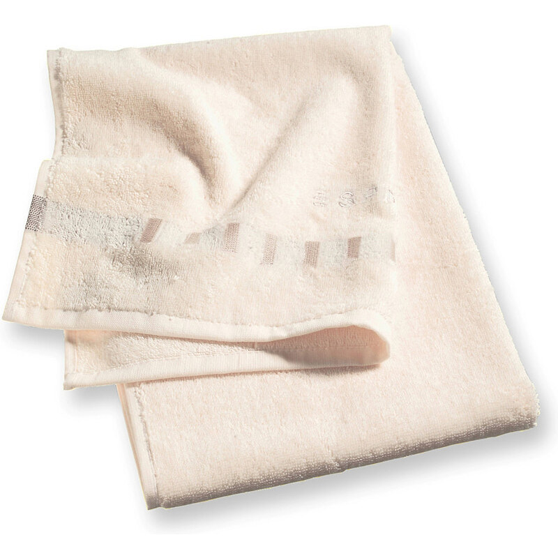 Handtücher Solid mit Bordüre aus Rechtecken Esprit Home natur 2x 50x100 cm