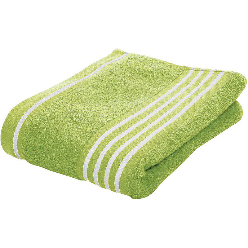 Handtücher mit frischer Streifenbordüre GÖZZE grün 2x 50x100 cm