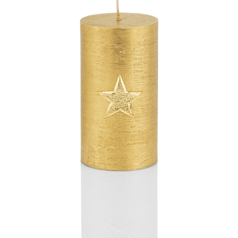 WIEDEMANN Wiedemann Marble Rustic Kerze Christmas Star 4er-Set Höhe 13 cm goldfarben