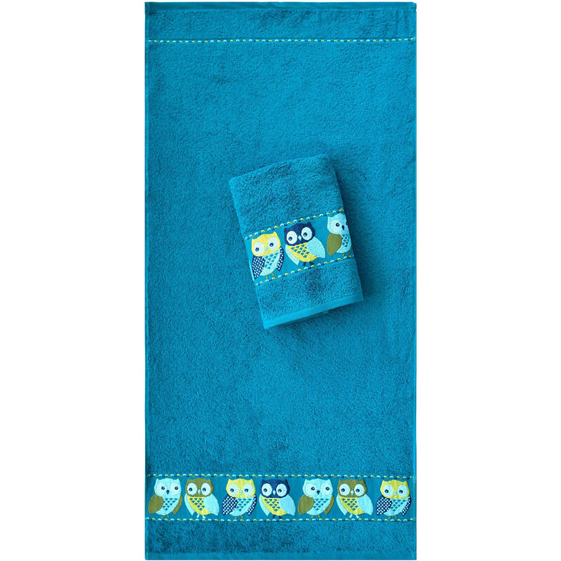 Dyckhoff Handtücher Eulen mit süßen Eulen blau 2x 50x100 cm