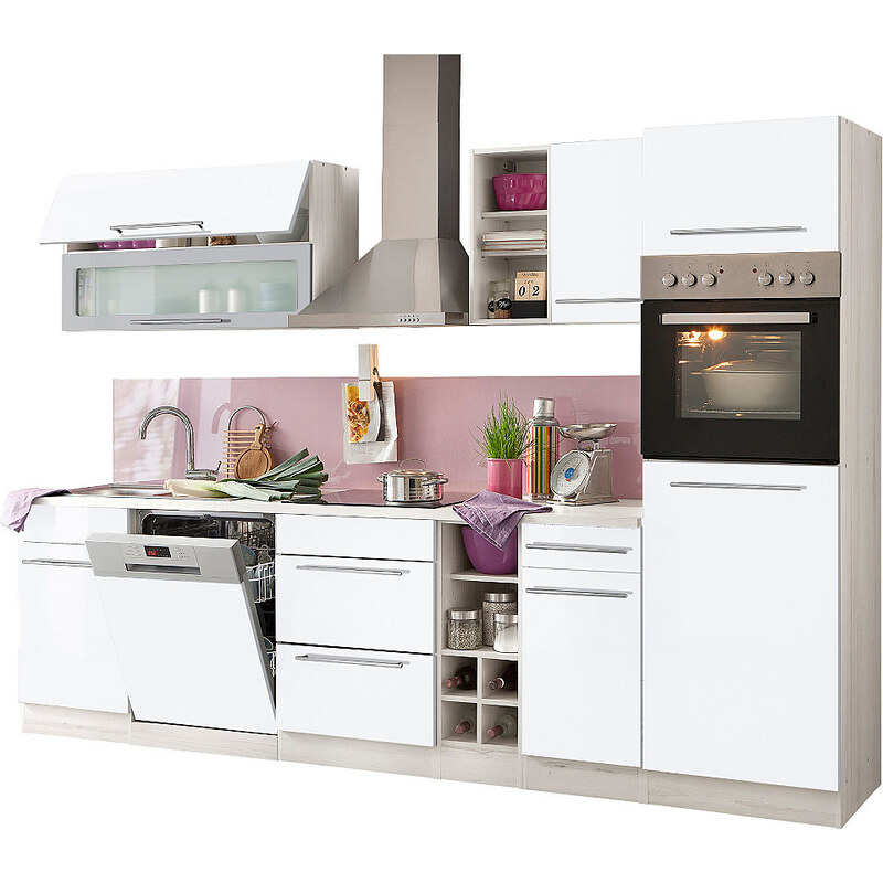 HELD MÖBEL Küchenzeile Avignon mit E-Geräten Breite 300 cm weiß