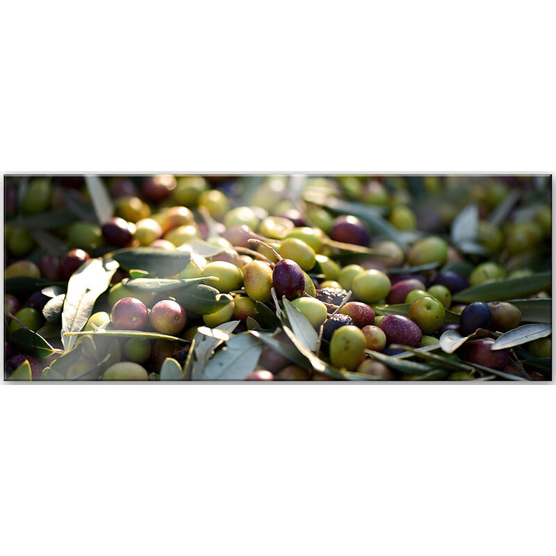 Acrylglasbild Mediterrane Oliven - Panorama 80/30 cm HOME AFFAIRE grün