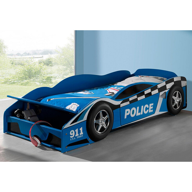 Kinder Bett in Policecar-Optik VIPACK FURNITURE blau