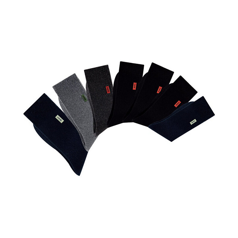 Basic-Socken (7 Paar) mit extrahohem Baumwollanteil H.I.S Farb-Set 39-42,43-46,47-48