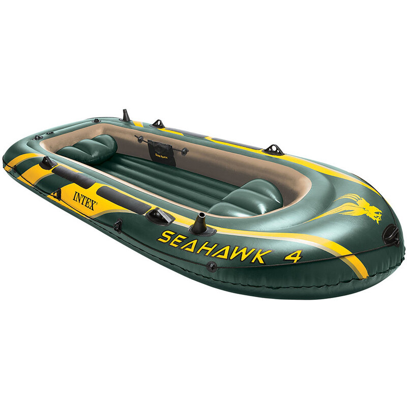 Sportboot-Set mit 2 Paddeln und Luftpumpe Boot-Set Seahawk 4 INTEX grün
