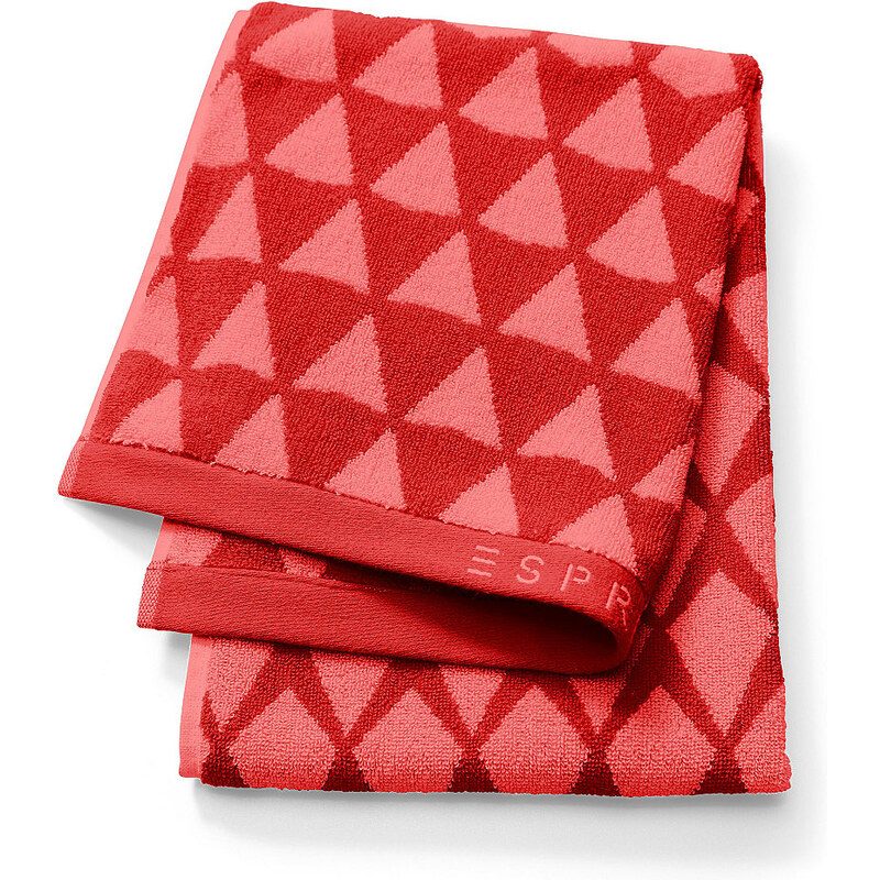 Esprit Handtücher Mina mit Dreiecken rot 2x 50x100 cm