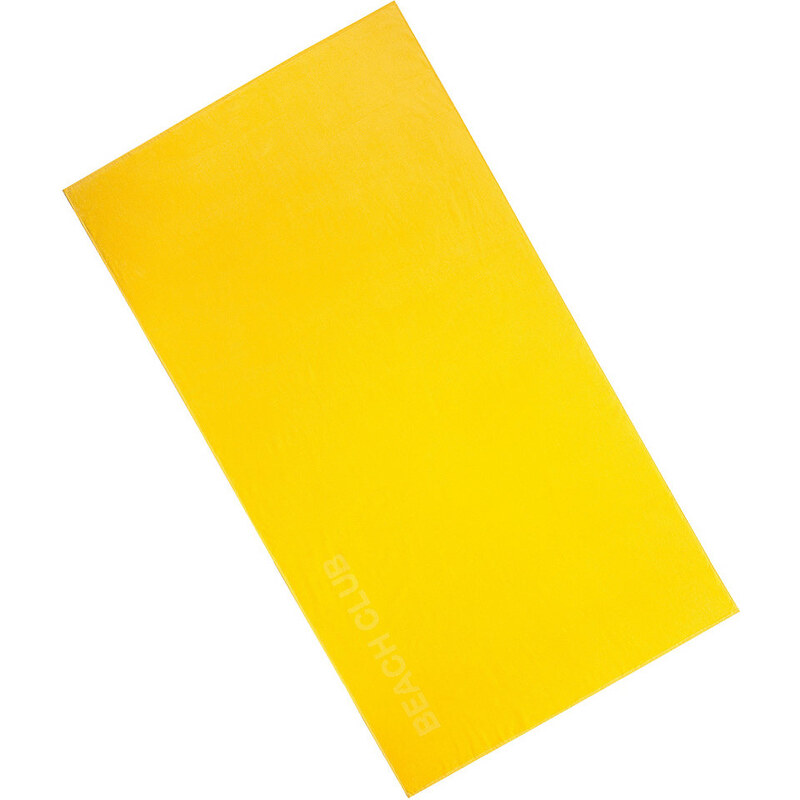Strandtuch Beach Club mit Schriftzug Vossen gelb 1x 100x180 cm