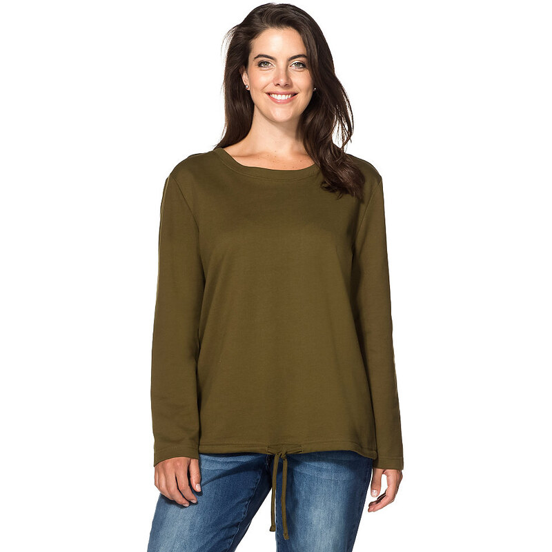 Damen Casual Sweatshirt mit Tunnelzug SHEEGO CASUAL grün 40/42,44/46,48/50