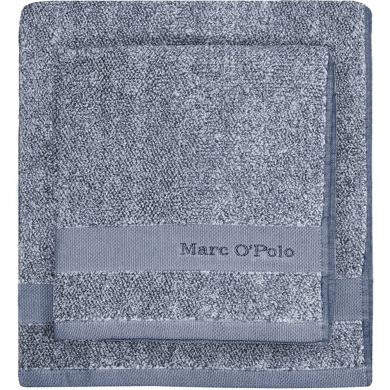 Handtücher Home Melange mit Logostickerei MARC O'POLO HOME blau 2x 50x100 cm