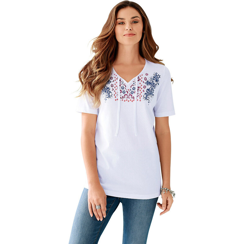 Damen Classic Basics Shirt aus reiner Baumwolle CLASSIC BASICS weiß 38,40,42,44,46,48,50,52,54,56