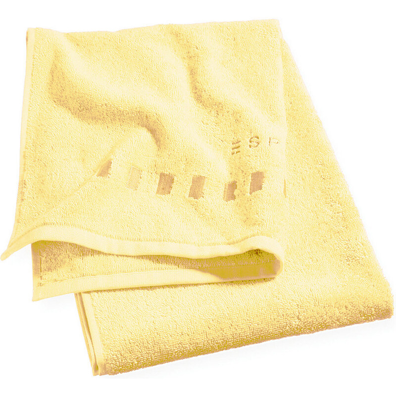 Esprit Home Badetuch Solid mit Bordüre aus Rechtecken gelb 1x 70x140 cm