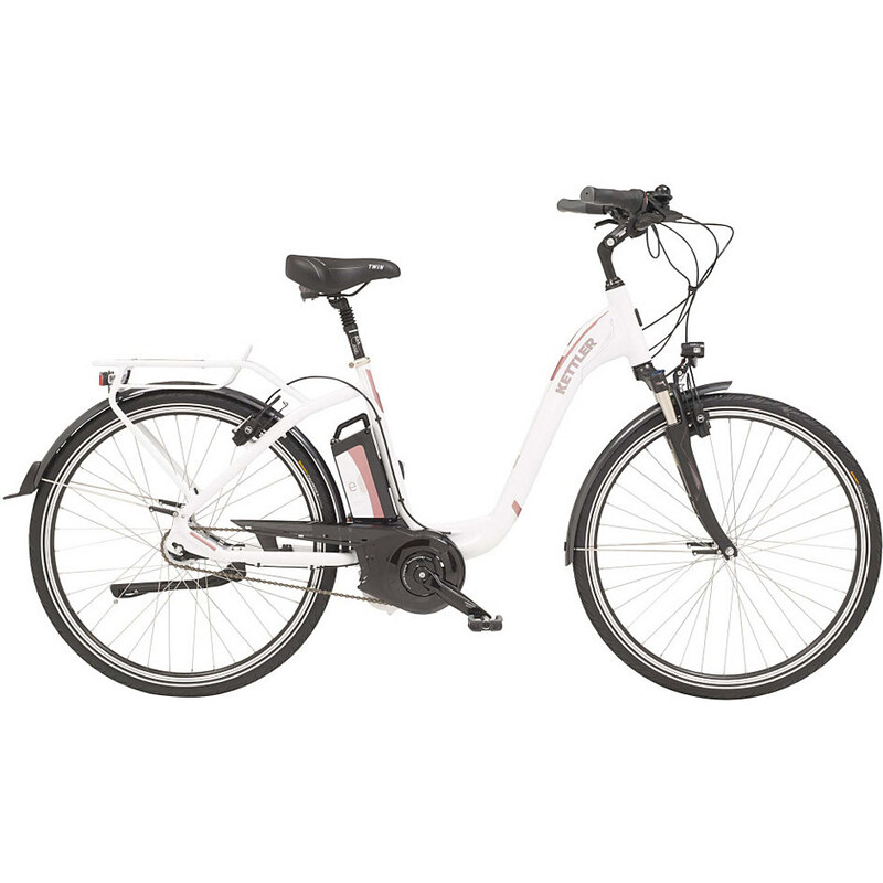 KETTLER E-City-Bike 28-Zoll 7 Gang Shimano Freilauf 12 Ah Twin weiß RH 45 cm,RH 50 cm