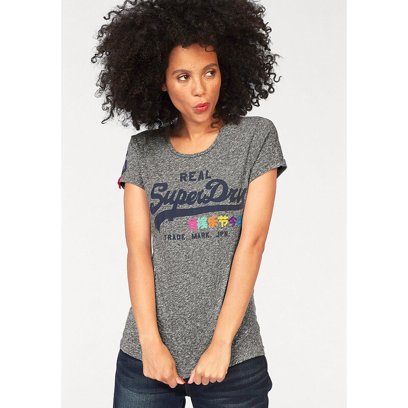 Damen Superdry T-Shirt Vintage Logo Rainbow Entry SUPERDRY grau M/40,S/38,XS/36