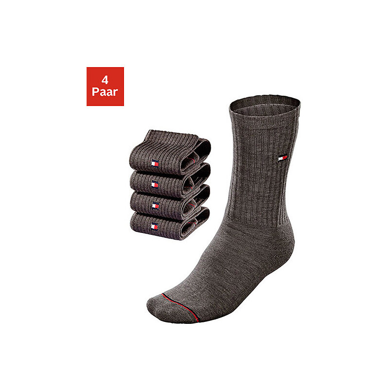Tommy Hilfiger Klassische Socken (4 Paar) mit Fußfrottee grau 39-42,43-46